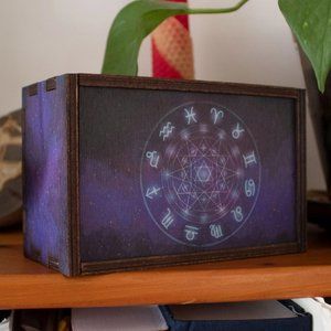 Zodiac Full Color Tarot Card/Stash Box 4x6